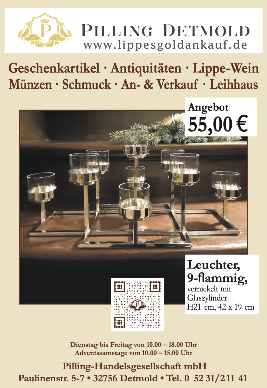 Anzeige Leuchter 2025